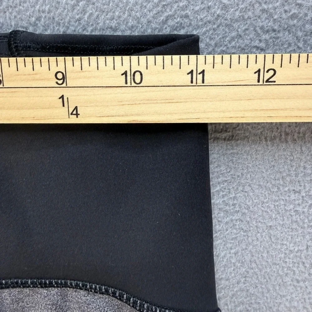 Lululemon Wunder Under Crop Leggings‎ High Rise Slim 4 Gray Black Mesh Hem